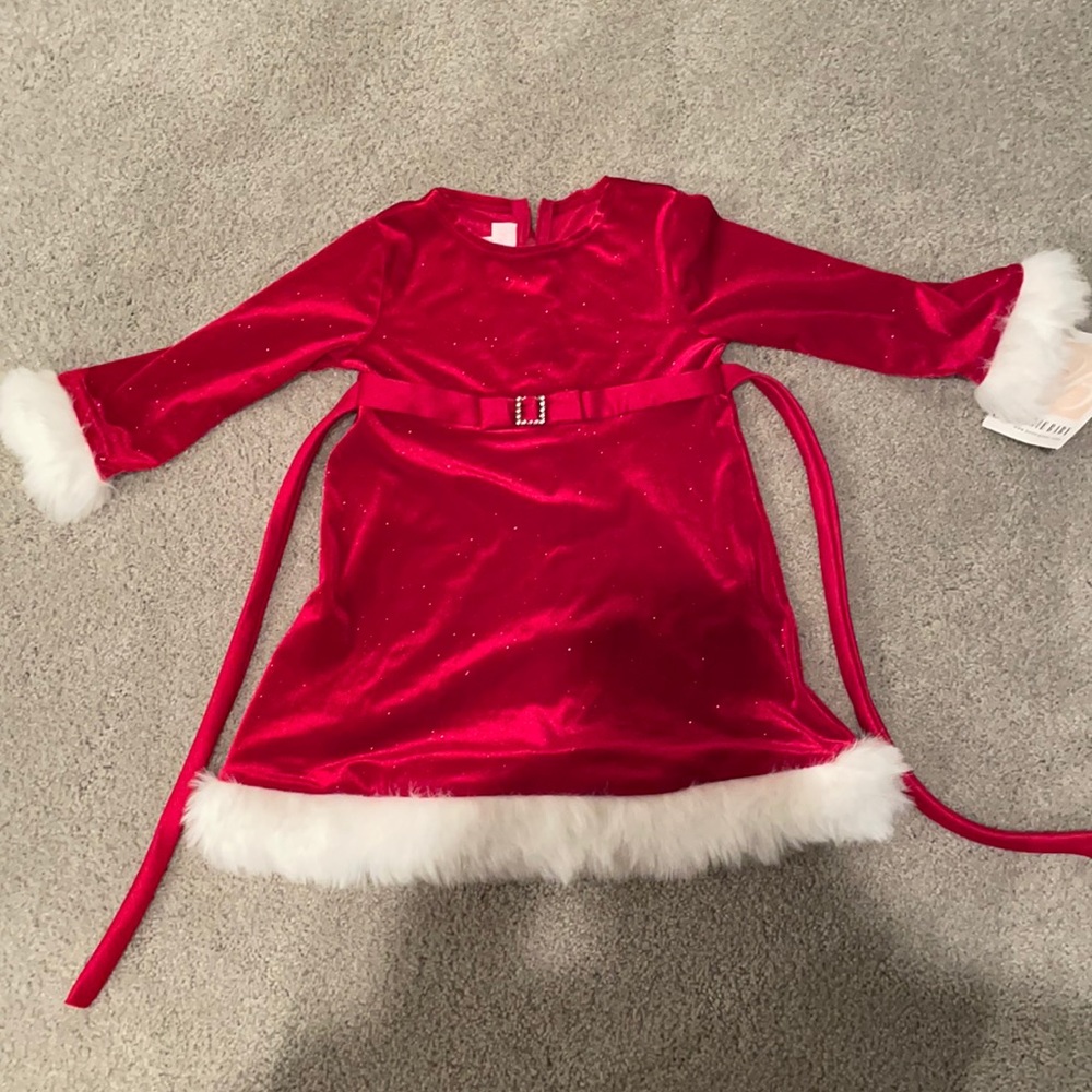 Girls 24 month red and white Santa Christmas dress